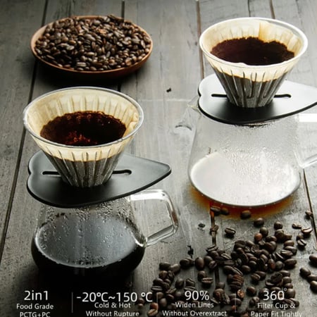 قمع V60 مع حامل اسود - 01 و 02 | V60 Dripper