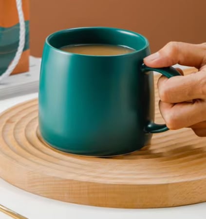 بوكس كوب سيراميك مع ملعقة ستيل - 480 مل | CERAMIC CUP