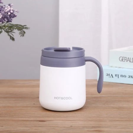 ترمس كوب قهوة حافظ للحرارة مع مسكة - 350 مل | 12oz