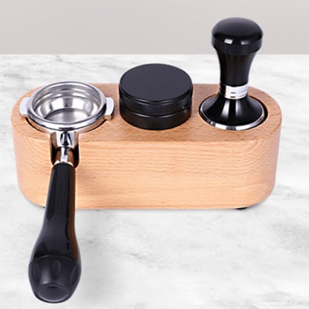 منظم و قاعدة خشبية مناسبة للتامبر و البورتافلتر | WOOD 3D