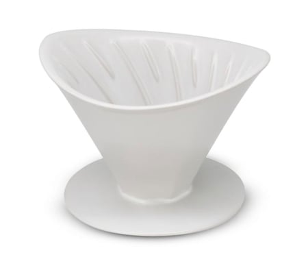 قمع سيراميك نصف القمر - اسود وابيض | V60 Dripper
