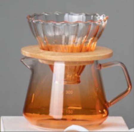 طقم تقطير متدرج اللون V60 - زجاجي | V60 Dripper Set 02