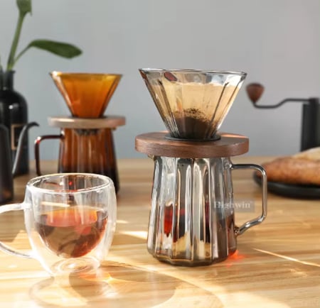 طقم تقطير كلاسيك V60 انيق - زجاجي | V60 Dripper Set 02