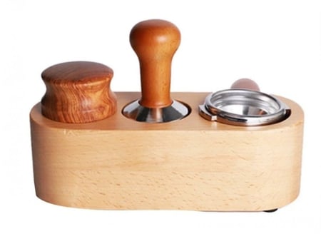 منظم و قاعدة خشبية مناسبة للتامبر و البورتافلتر | WOOD 3D