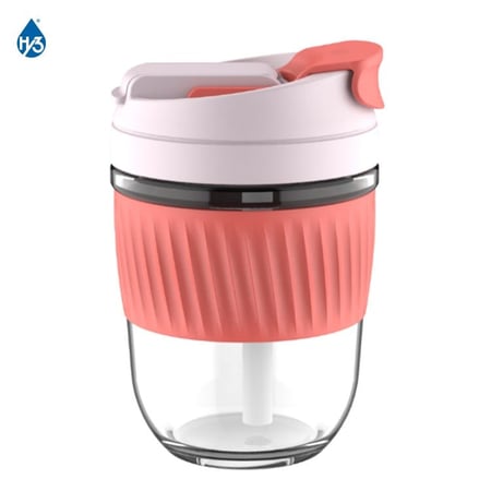 كوب زجاجي بغطاء سيليكون - 360 مل | Glass Cup