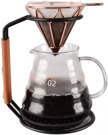 ستاند حامل V60 من المعدن - مسكة جلد | Stand V60