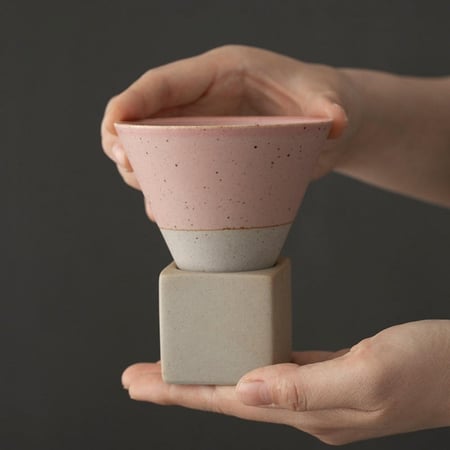 كوب مخروطي مع قاعدة - الوان متعددة | CUP CERAMIC