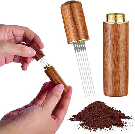 مفكك تكتلات القهوة - مع حامل خشبي