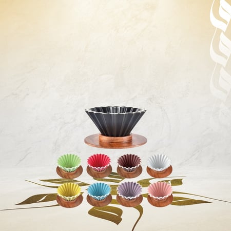 قمع الترشيح V60 مطابق لـ اوريقامي مع قاعدة - مقاس 01 | V60 Dripper