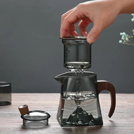 ابريق شاي زجاجي بمصفاة - 430 مل | Glass Teapot Simple Tea Brewer 430ml
