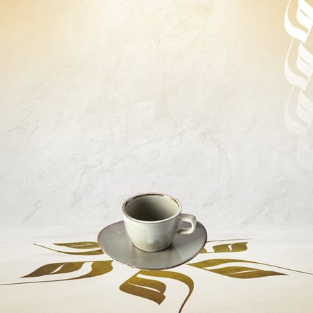 كوب سيراميك بيج مع صحن 210 مل | CERAMIC GREEN