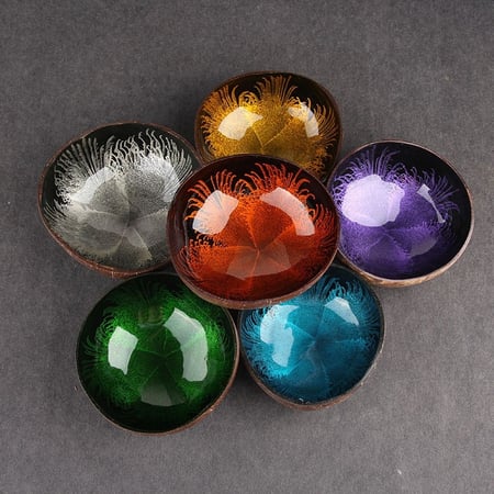 وعاء جوز الهند زخرفة داخلية لجمع البن و وزنه | 95 جرام