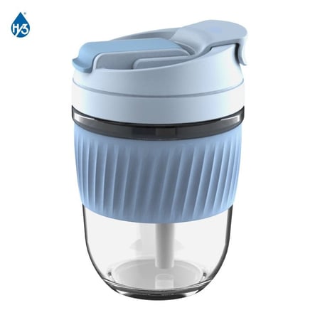 كوب زجاجي بغطاء سيليكون - 360 مل | Glass Cup