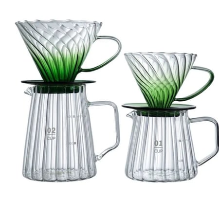 طقم تقطير كلاسيك V60 انيق - زجاجي | V60 Dripper Set 02