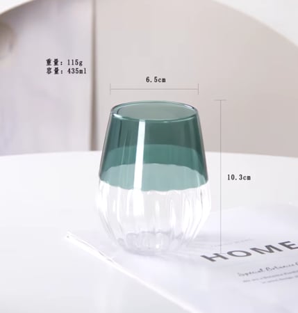 كوب قهوة زجاجي مزدوج الملمس - 435 مل | الوان متعددة