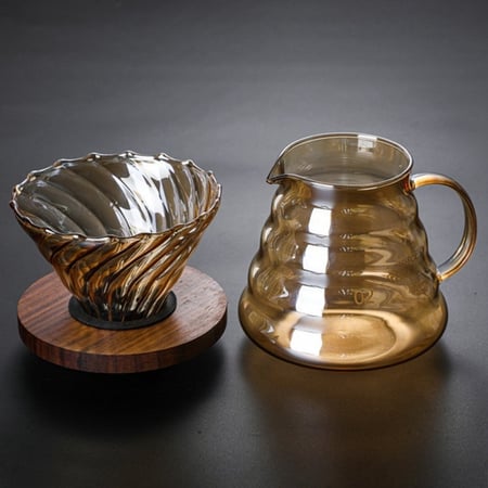 قمع V60 زجاج عسلي - مقاس 02 | V60 Coffee Dripper 02
