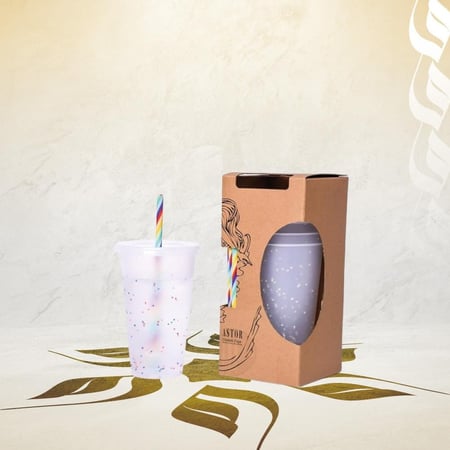 بوكس 5 اكواب صيفية للمشروبات الباردة - 5 الوان  | 700 مل