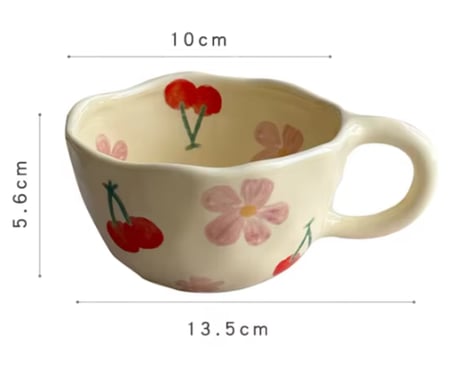 كوب سيراميك مع رسومات بنمط الورد - رسومات مختلفة | CERAMIC CUP