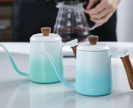 ابريق تقطير ترشيح بمقبض خشبي - الوان واحجام متعددة | 600ml - 350ml