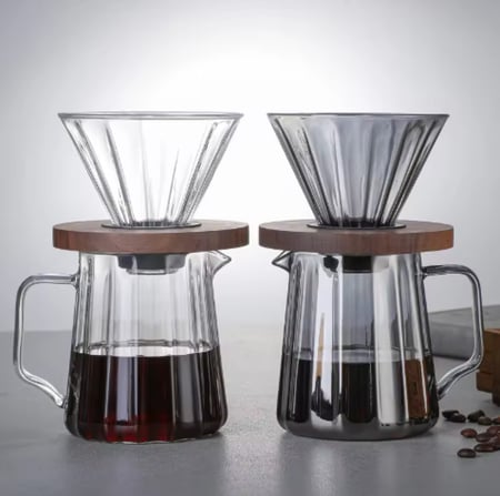 طقم تقطير كلاسيك V60 انيق - زجاجي | V60 Dripper Set 02