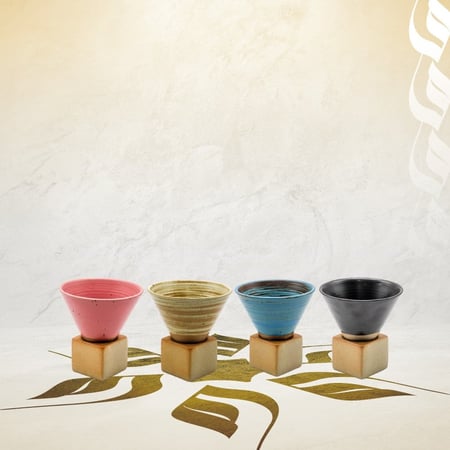 كوب مخروطي مع قاعدة - الوان متعددة | CUP CERAMIC