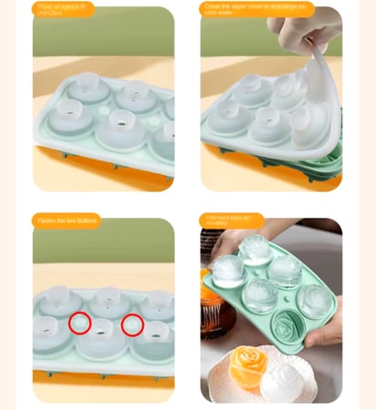 قالب صناعة ثلج بشكل وردة - الوان متعددة | Ice Making Mold