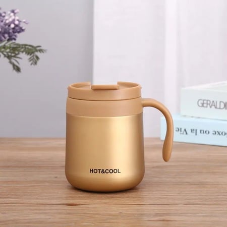 ترمس كوب قهوة حافظ للحرارة مع مسكة - 350 مل | 12oz
