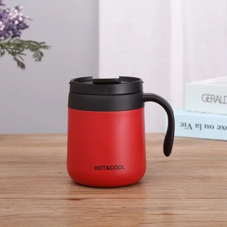 ترمس كوب قهوة حافظ للحرارة مع مسكة - 350 مل | 12oz