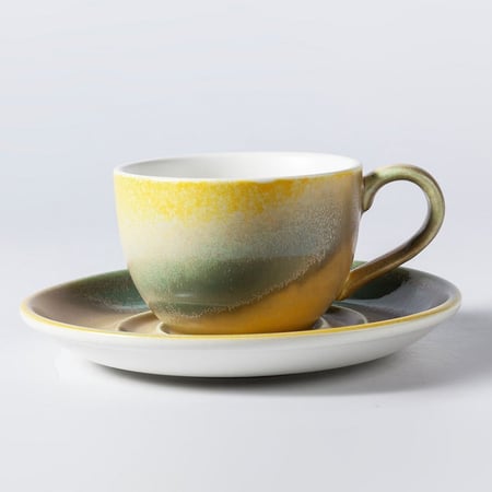 كوب سيراميك منجاوي مع صحن 210 مل | CERAMIC Mango