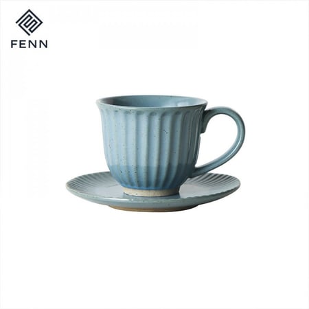 كوب سيراميك معتق مع صحن 180 مل | CERAMIC Ateeq