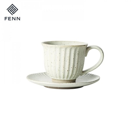 كوب سيراميك معتق مع صحن 180 مل | CERAMIC Ateeq