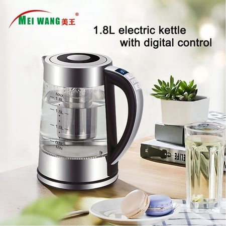 غلاية شاي الالكترونية - 1.8 لتر | Glass Electric kettle 1.8L