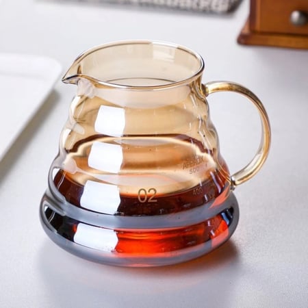 قمع V60 زجاج عسلي - مقاس 02 | V60 Coffee Dripper 02