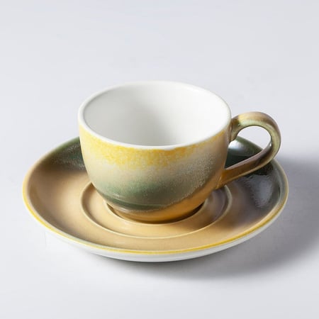 كوب سيراميك منجاوي مع صحن 210 مل | CERAMIC Mango