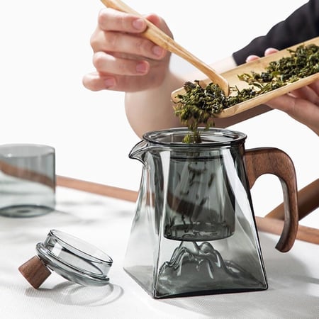 ابريق شاي زجاجي بمصفاة - 430 مل | Glass Teapot Simple Tea Brewer 430ml