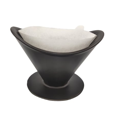 قمع سيراميك نصف القمر - اسود وابيض | V60 Dripper