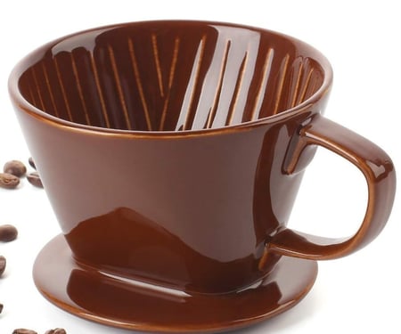 قمع تقطير سيراميك شبيه كاليتا - اسود و بني | Kalita