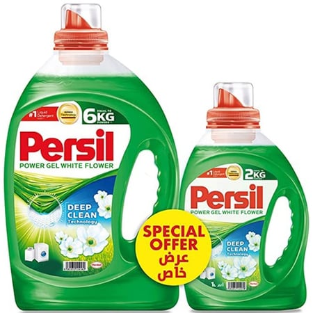 شامبو غسيل للملابس جل أخضر من برسيل 2.9 لتر + 1 لتر مجانا