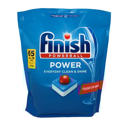 اقراص فينش لغسالة الأطباق باور الكل بنكهة الليمون - 65 قطعة