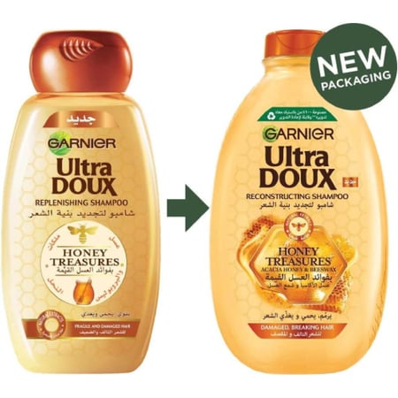 غارنييه شامبو الترا دو لتجديد بنية الشعر بفوائد العسل القيمة - 400 مل