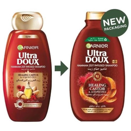 شامبو غارنييه الترا دوكس بزيت الخروع واللوز - 400 مل