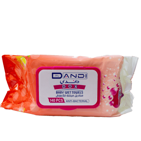 داندي مناديل مبلل للأطفال عطر البرتقال 140 منديل