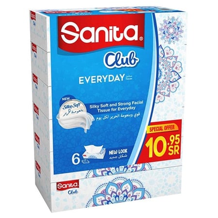 مناديل سانيتا كلوب 76 منديل 6 باكت