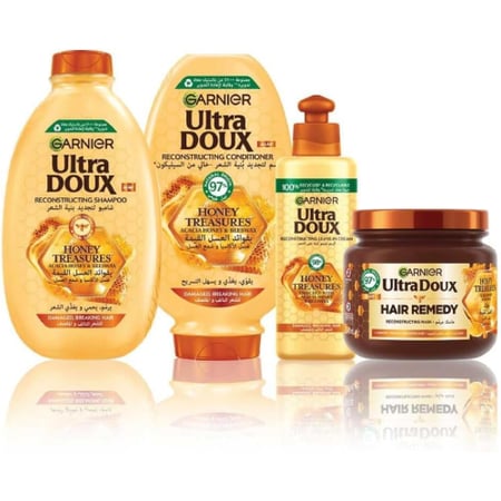 غارنييه شامبو الترا دو لتجديد بنية الشعر بفوائد العسل القيمة - 400 مل