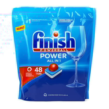 فينيش باور أقراص الكل في واحد العادية لغسالة الأطباق 48