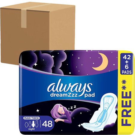 [كرتون] أولويز فوط ليلية سميكة صحية بالأجنحة 38 + 10 فوطة × 3 شدات