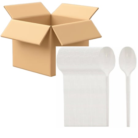 ملاعق بلاستيك كبيرة بيضاء من ريتكو - 50 حبة