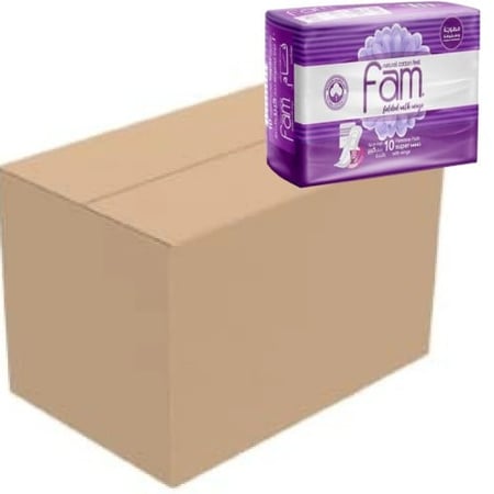 [كرتون] فام فوط صحية حجم كبير 10 فوطة