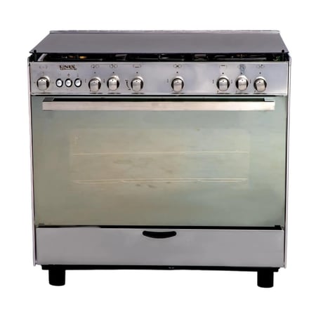 فرن غاز يونكس 5عيون 60*90 سم شبك خفيف استيل TGM6090