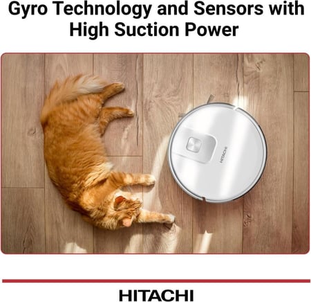 مكنسة روبوت لاسلكية هيتاشي  - 2700 باسكال - أبيض - RV-X15N | تكنو بيست (01113051)